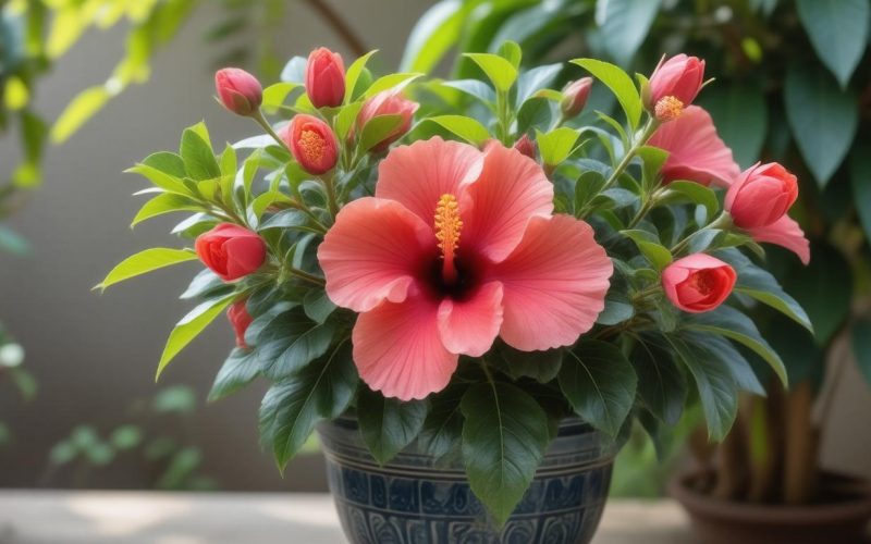 Kínai rózsa (Hibiscus rosa-sinensis) nevelése cserépben