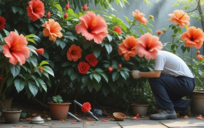 Kínai hibiszkusz (Hibiscus rosa-sinensis) metszése és formázása