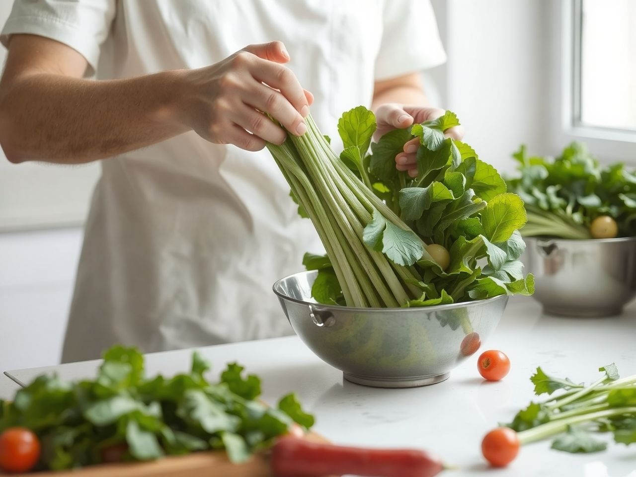A pak choi gazdag C-vitaminban és rostban az emésztéshez.
