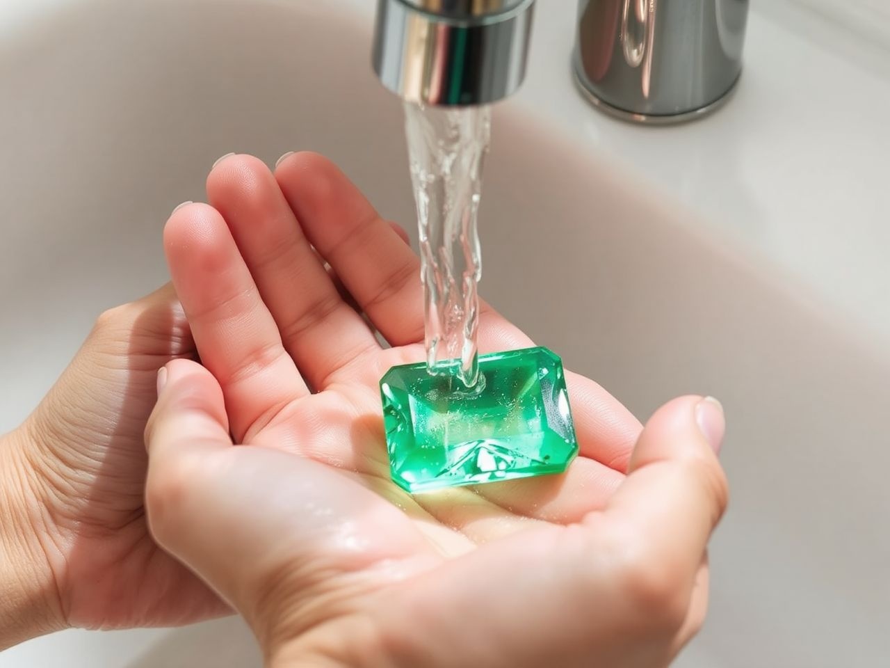 A smaragdot langyos vízzel és puha kendővel érdemes tisztítani.