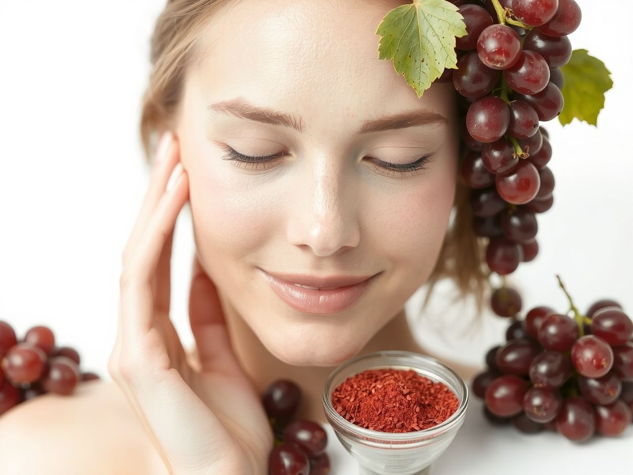 A vörös szőlőmagliszt belső antioxidánsai fiatalítják a bőrt.