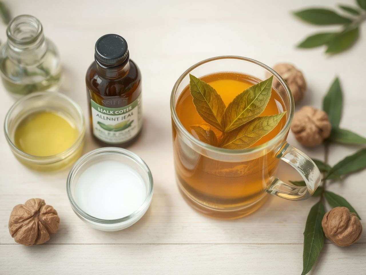 A diólevél tea fokozza a rozmaring és a levendula hatását hajápolásban.
