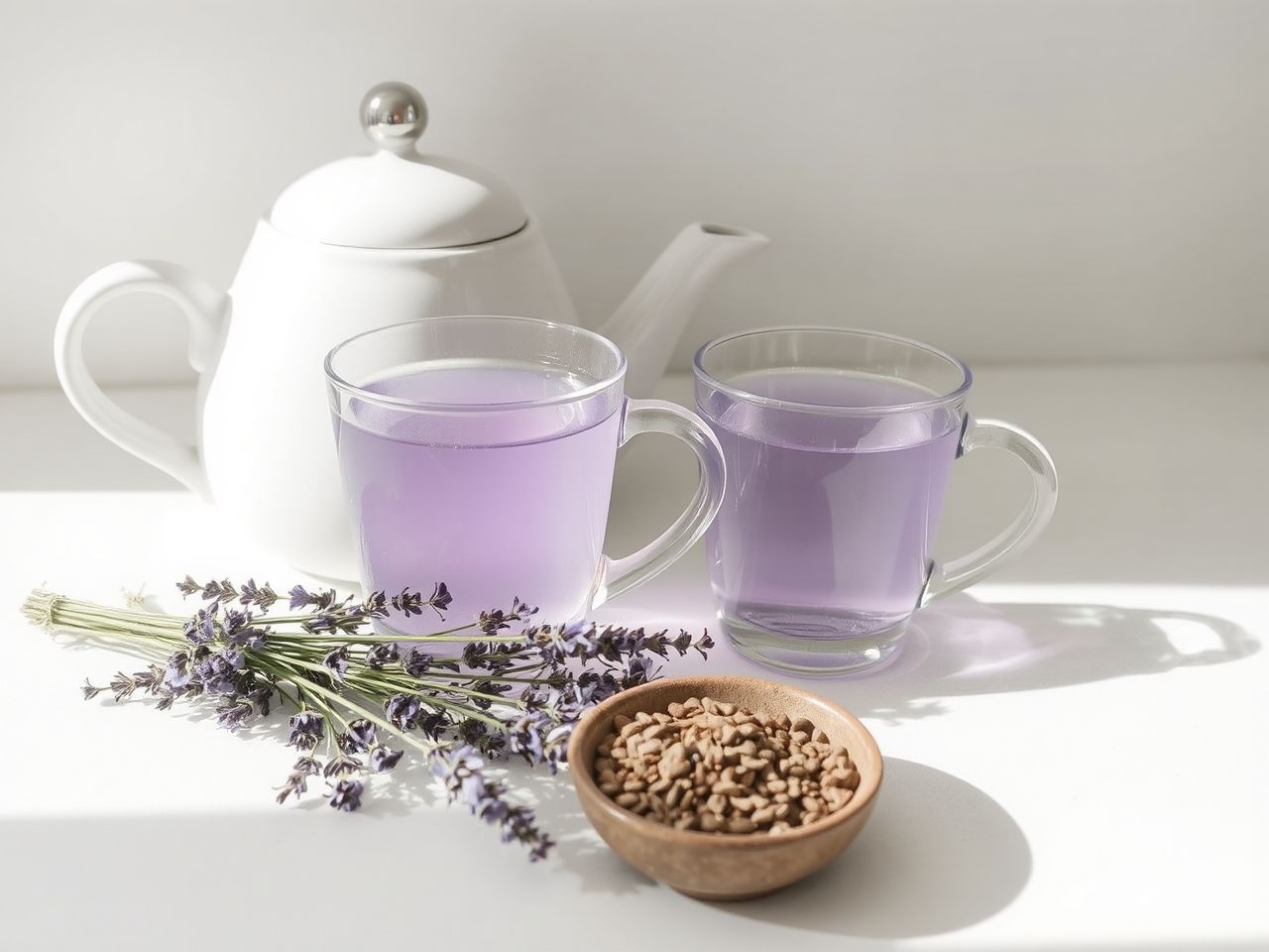 A levendula tea friss vagy szárított virágból is készíthető.