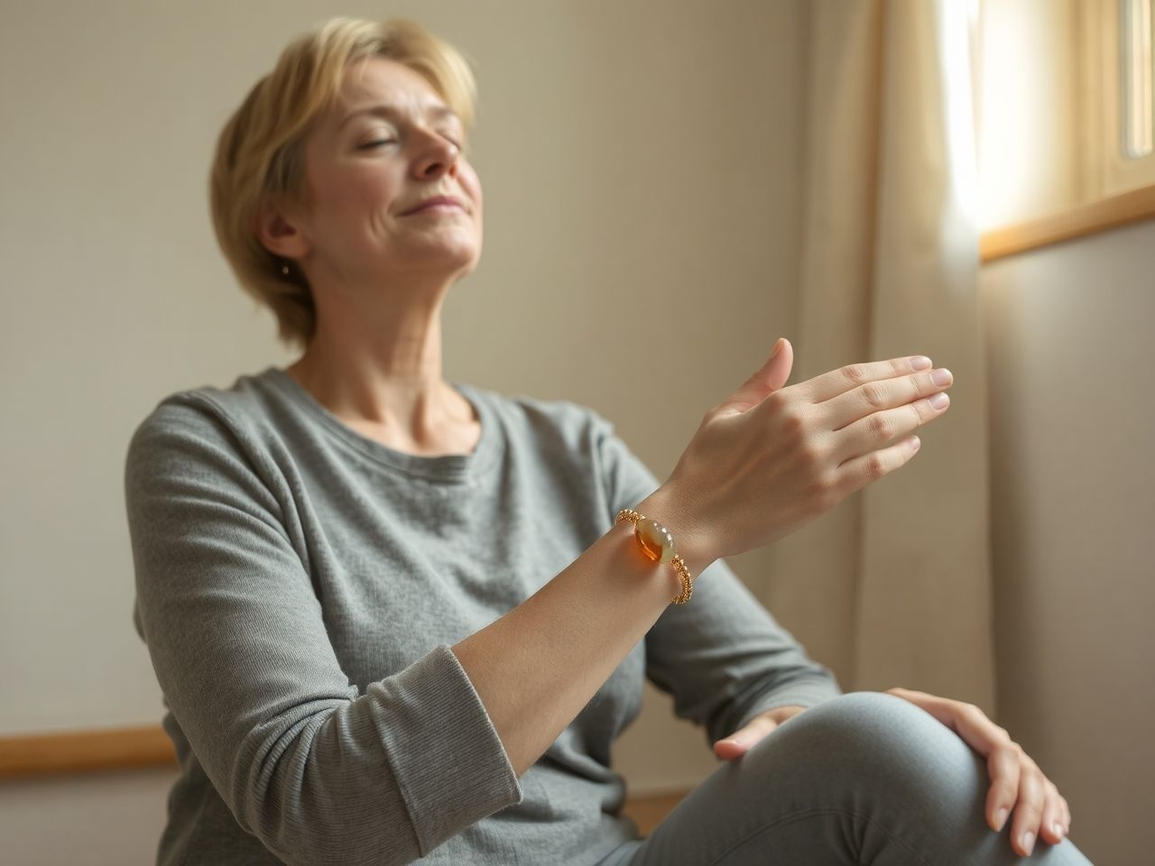 A napkő karkötő fokozza az önbizalmat és a pozitív energiát.