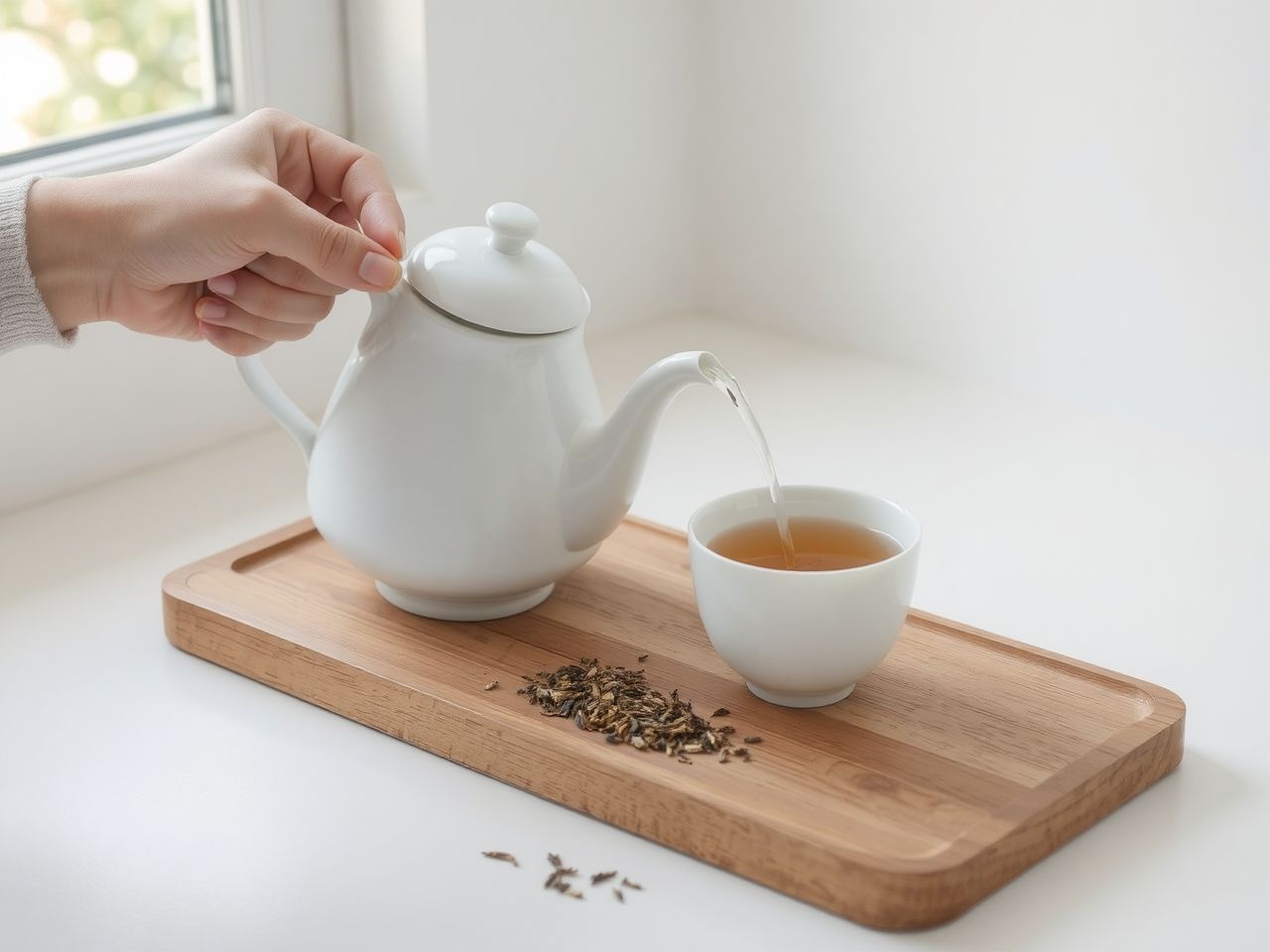 A Pai Mu Tan fehér tea 75°C-os vízzel készül a tökéletes ízért.
