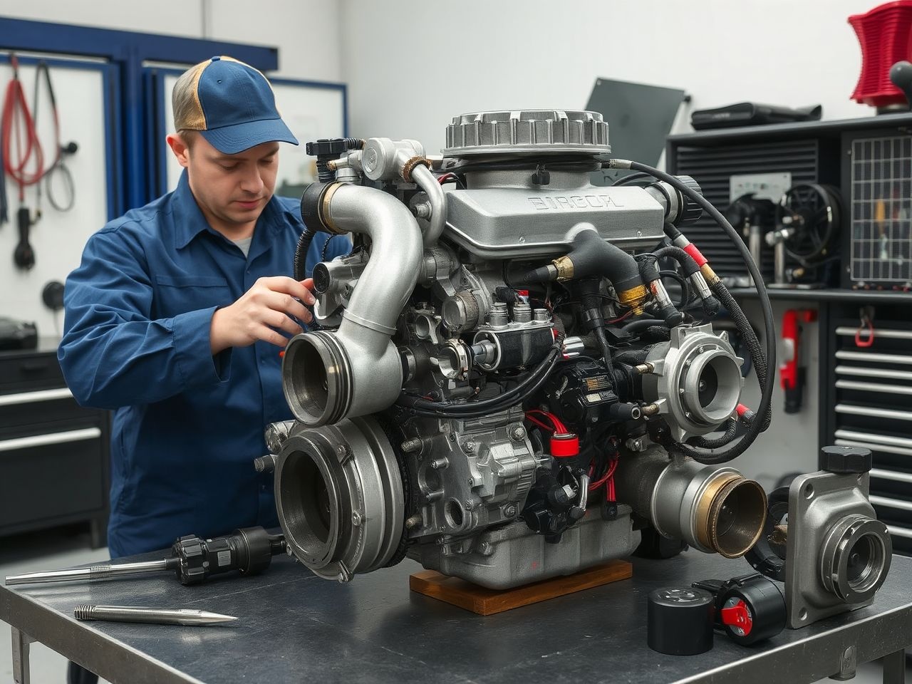 A turbófeltöltő finomhangolása jelentősen növeli a motor teljesítményét.