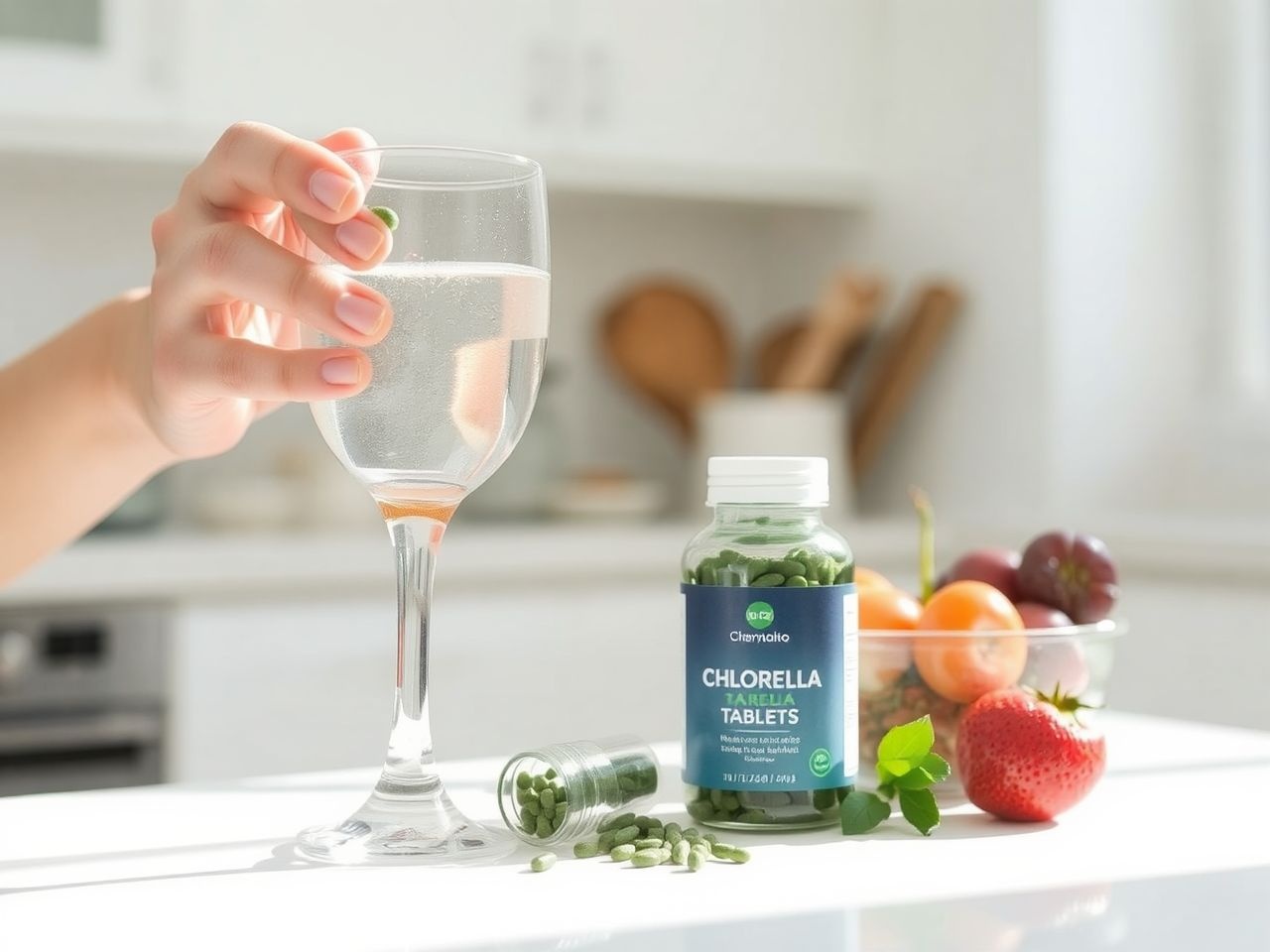 A chlorella tablettát étkezés közben célszerű szedni a jobb felszívódásért.