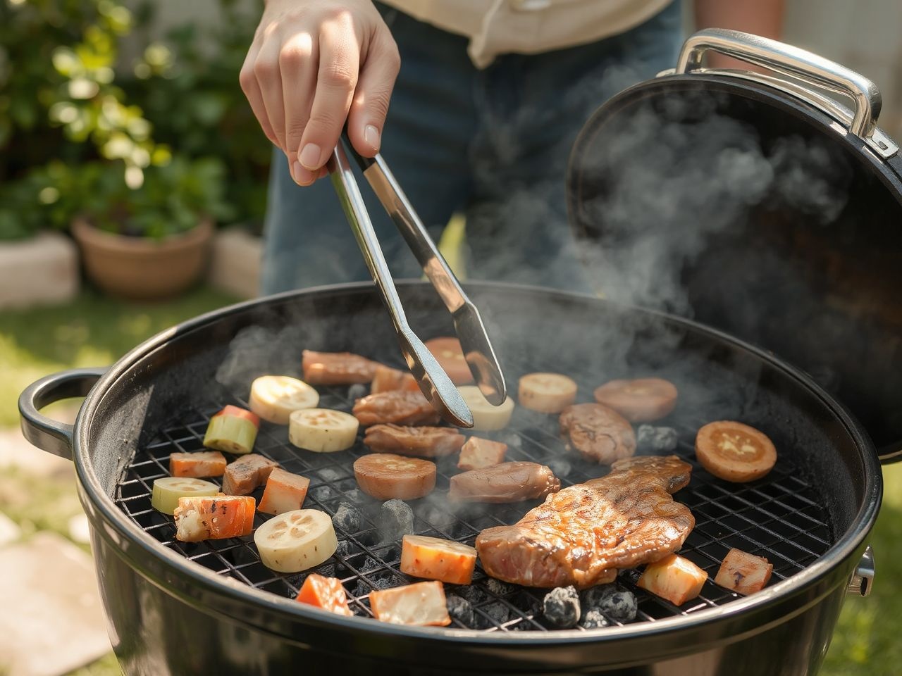 A gömbgrill egyenletes hőelosztást biztosít a tökéletes sütéshez.