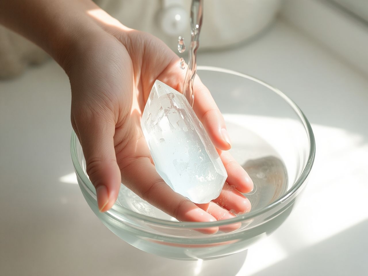 Az akvamarin sósvizes fürdővel tisztítható és energetizálható.