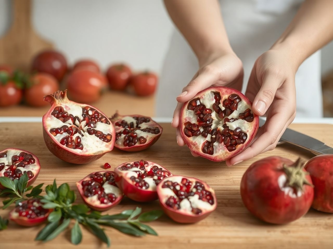 A friss, fényes héjú gránátalma több antioxidánst tartalmaz.