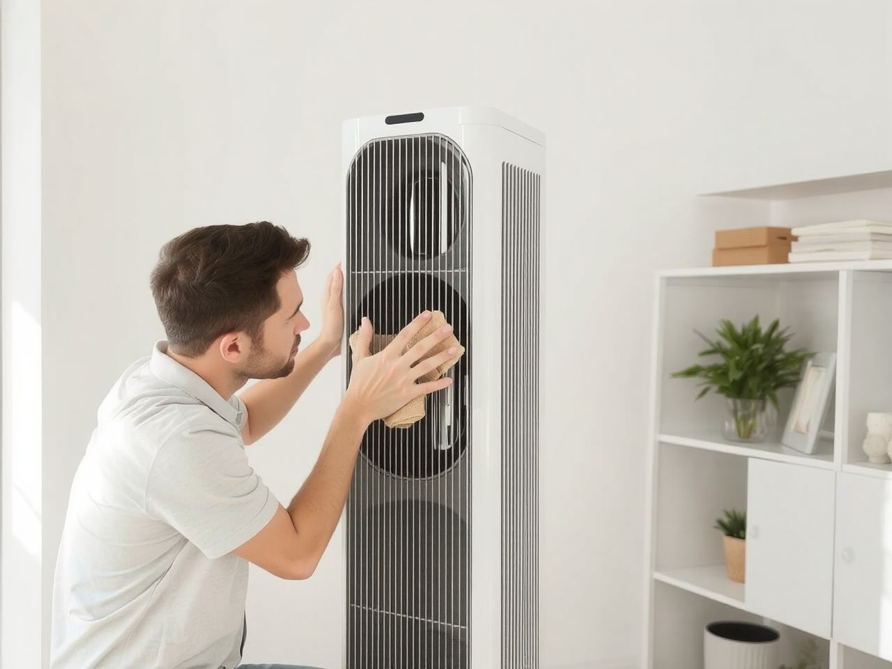 Rendszeres tisztítás növeli az oszlop ventilátor élettartamát.