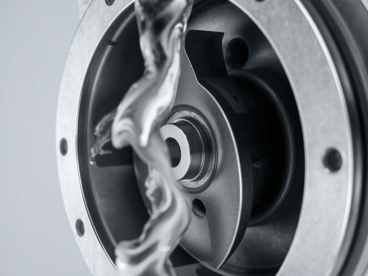 A diffúzor és járókerék együttműködése minimalizálja az energiaveszteséget.