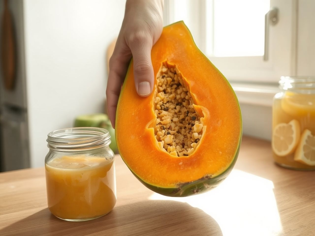 A fermentált papaya támogatja a bélflóra egyensúlyát és immunitást.