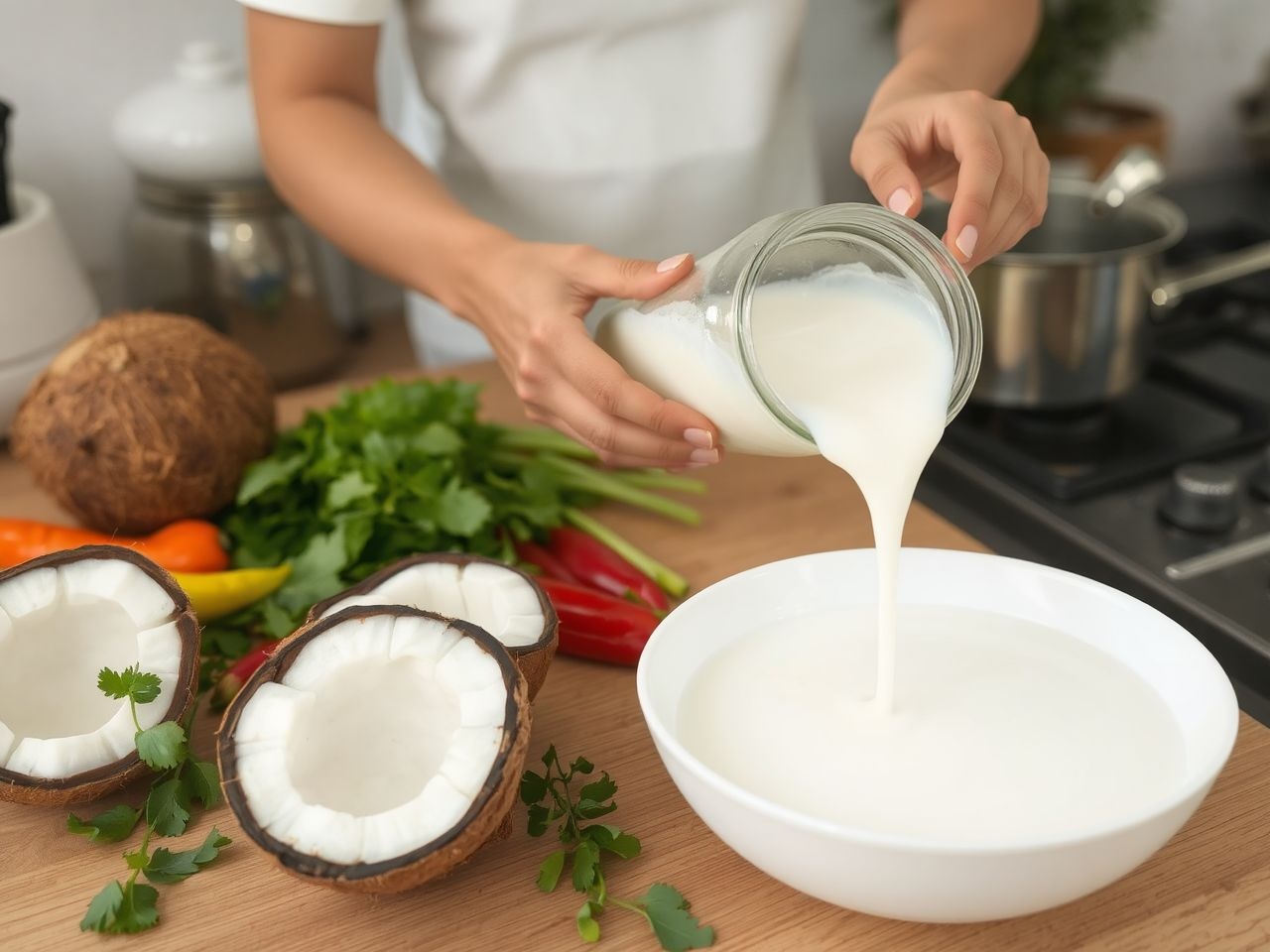 A kókusztej gazdag ízt ad curryknek és leveseknek egyaránt.
