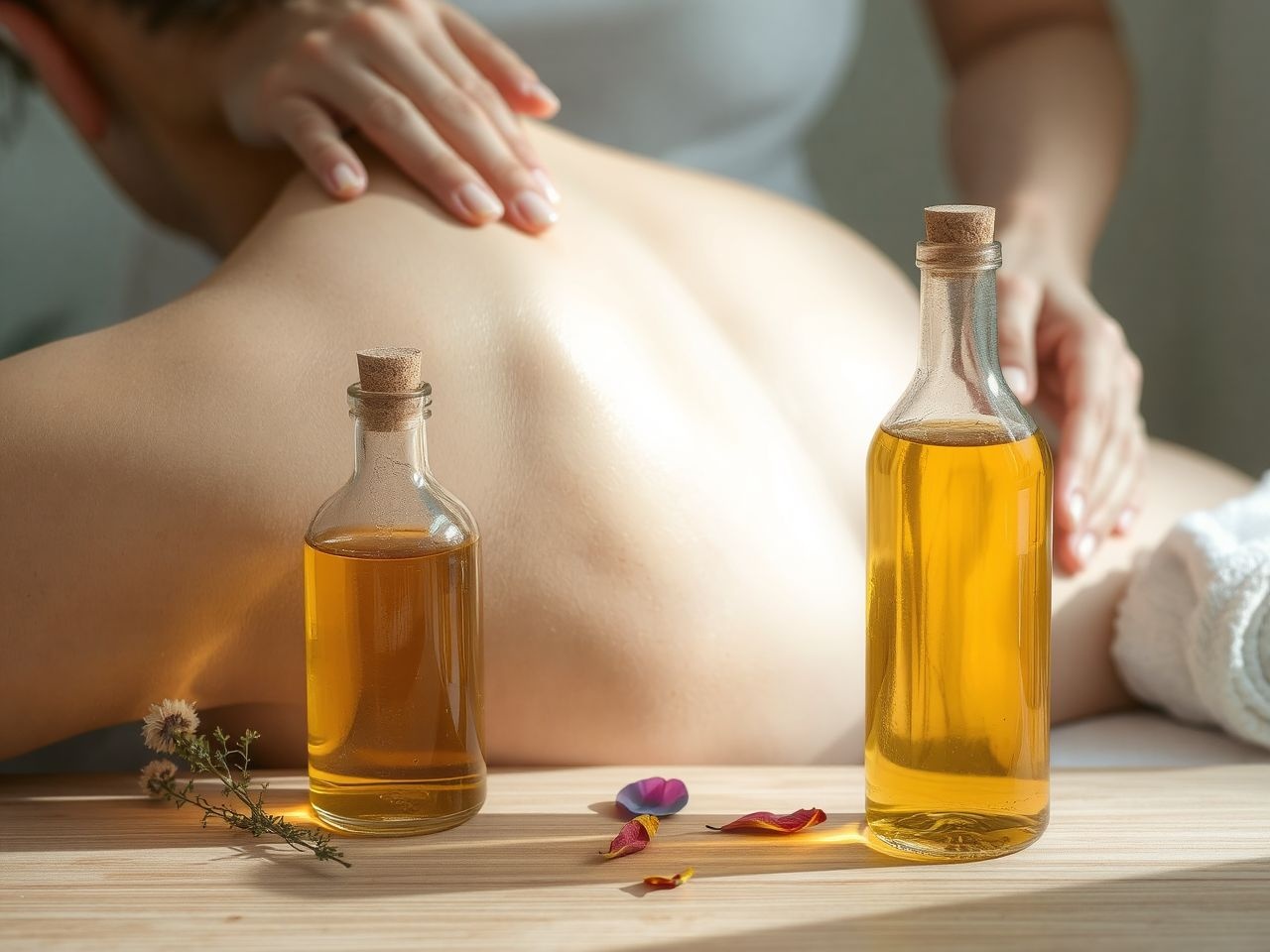 A masszázsolajok mély relaxációt és bőrmegújulást biztosítanak.