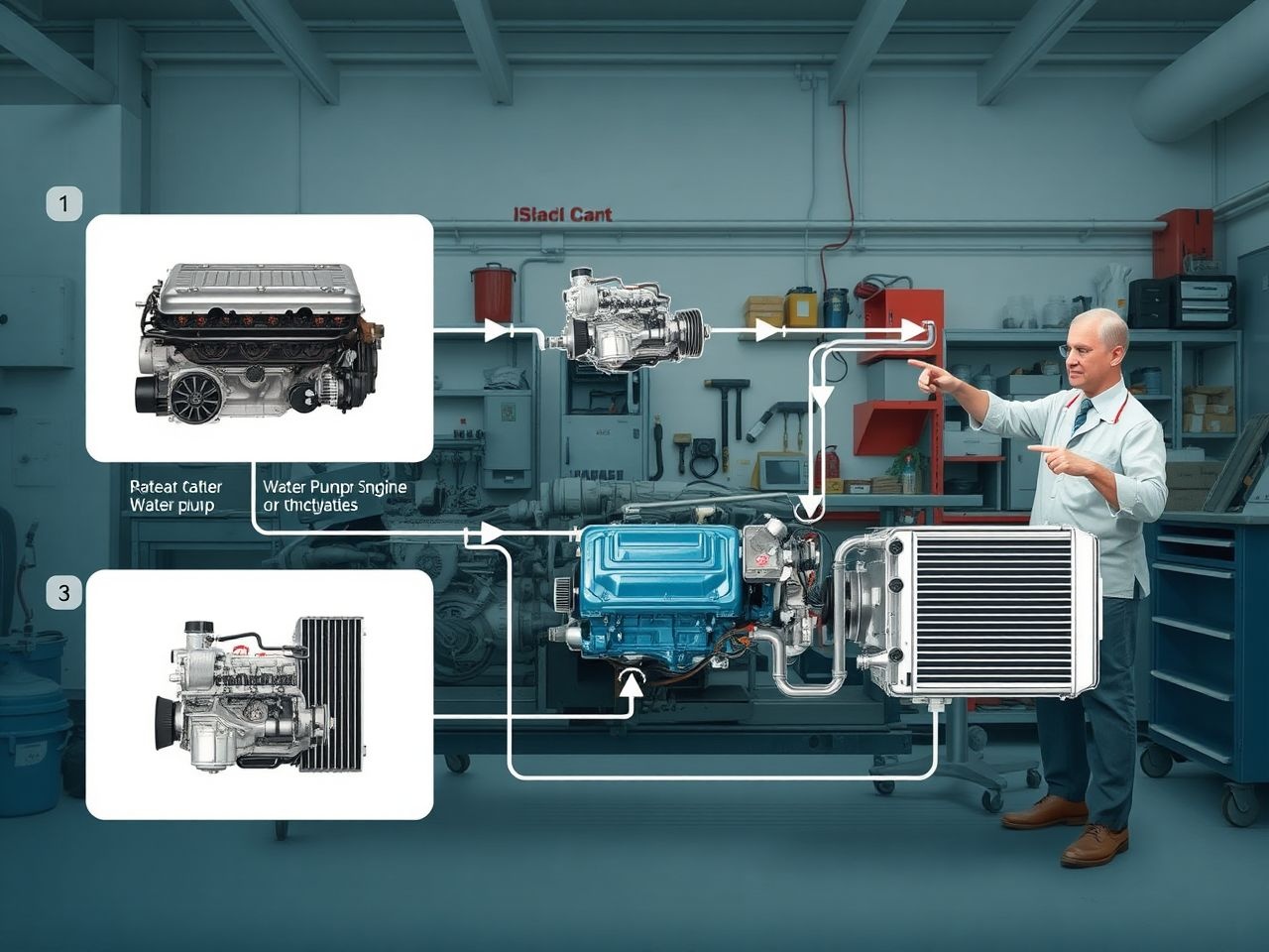 A vízhűtéses rendszer hatékonyan szabályozza a motor hőmérsékletét.