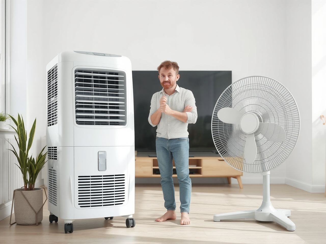Az air cooler párásítva hűt, ventilátor csak levegőt mozgat.