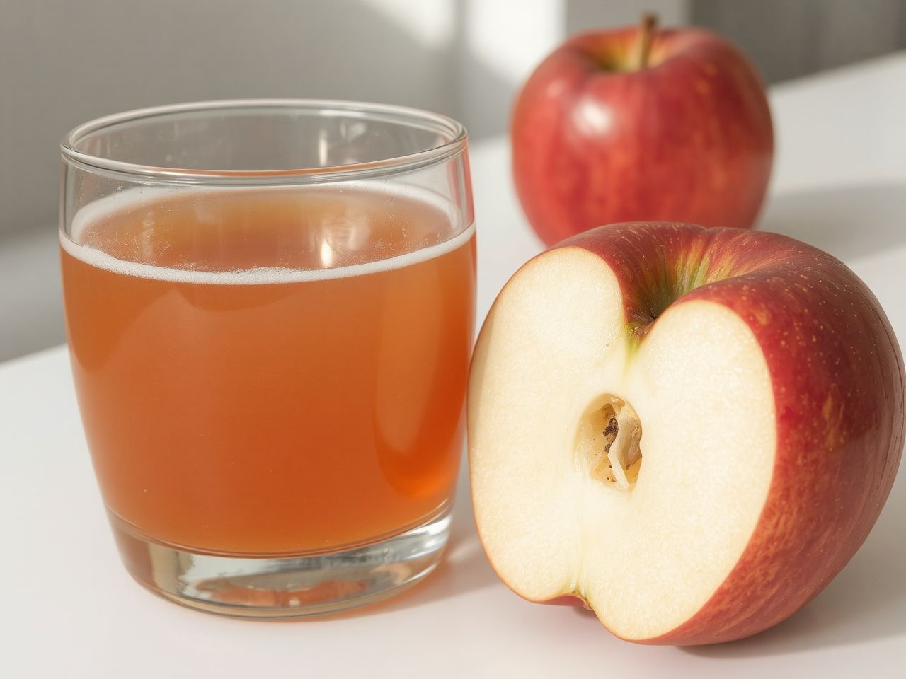 Az almalé kevesebb rostot tartalmaz, mint a teljes alma.
