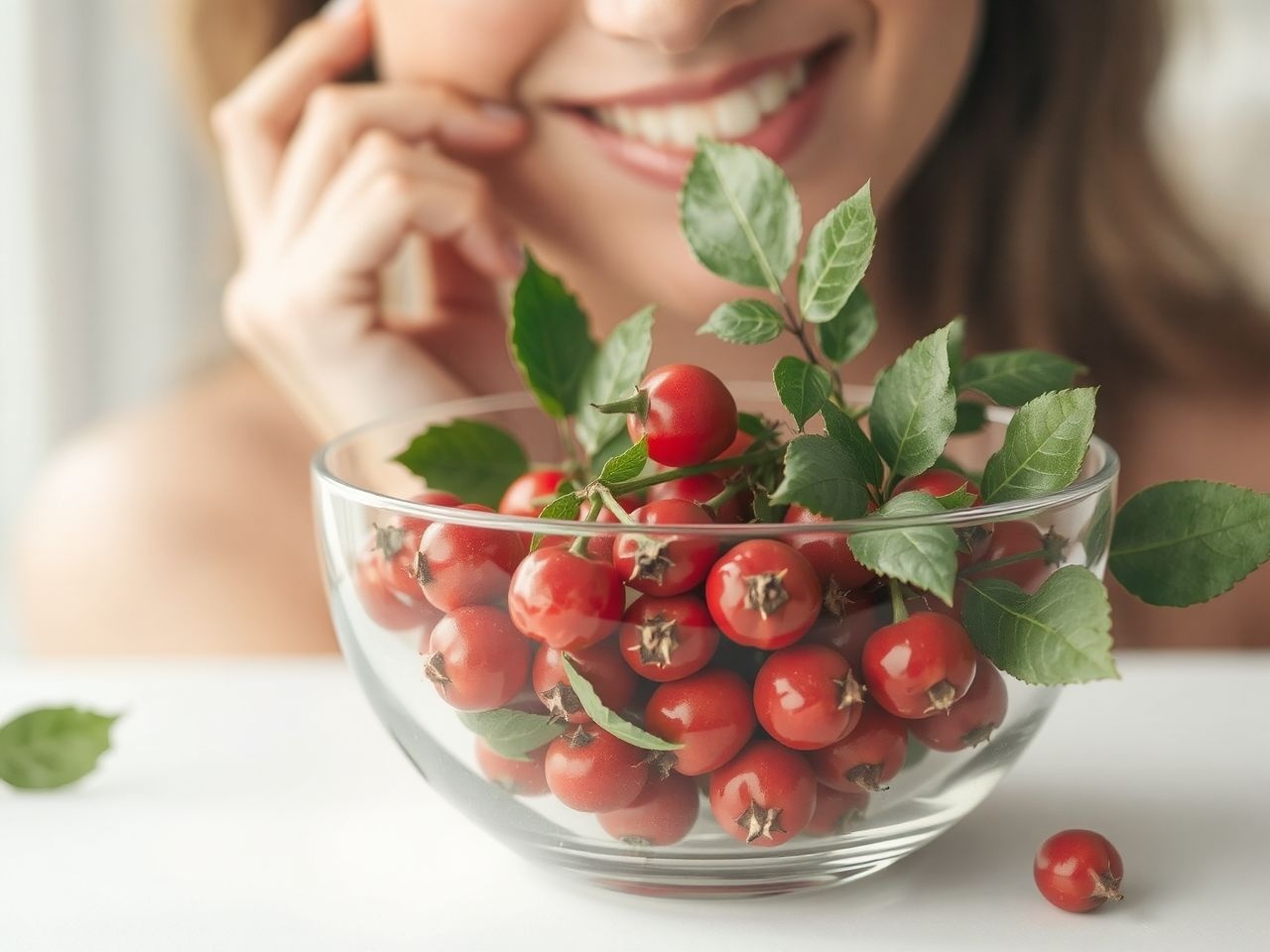 A csipkebogyó gazdag C-vitaminban, elősegíti a bőr fiatalodását.