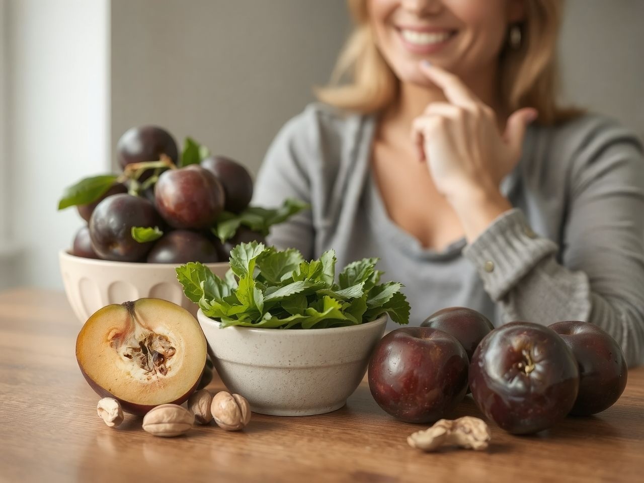 A K-vitamin és bór segíti a csontok erősségét, szilvából.