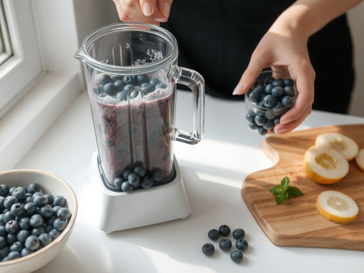 Az áfonya kiváló reggeli turmixok és joghurtok ízesítője.