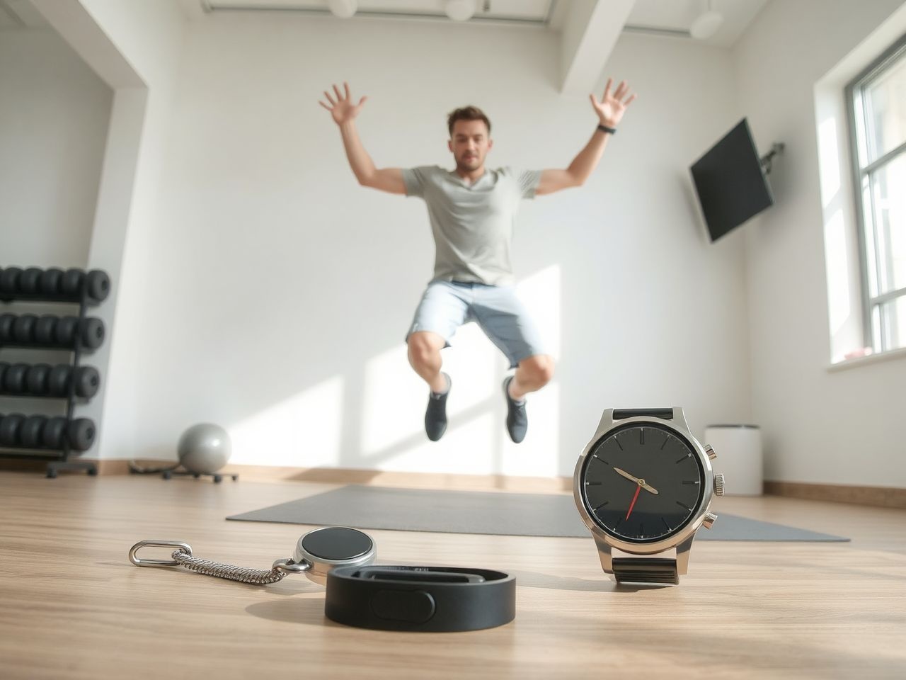 A pulzusmérés segít nyomon követni a fejlődést jumping jack közben.