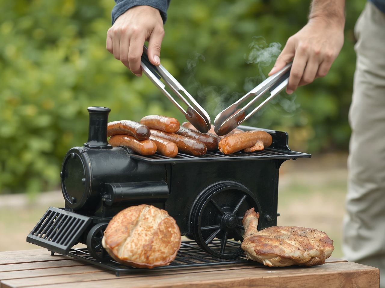 A grill mozdony egyenletes hővel varázsol tökéletes húsokat.