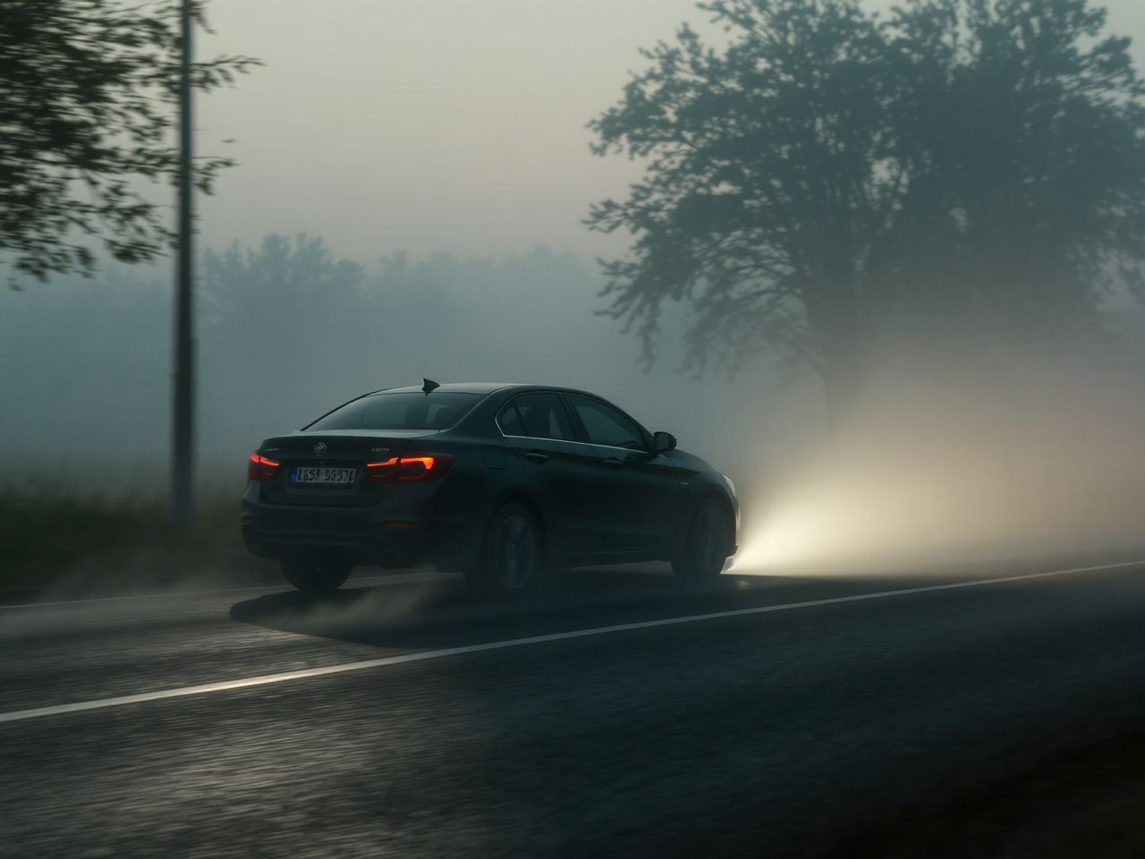 A ködlámpa javítja a látást ködben és erős esőben.