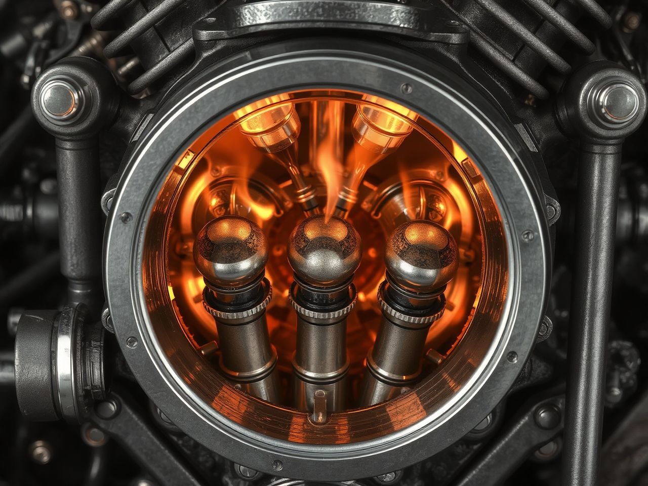 A Hemi motor égési kamrája optimalizálja a termodinamikai hatékonyságot.