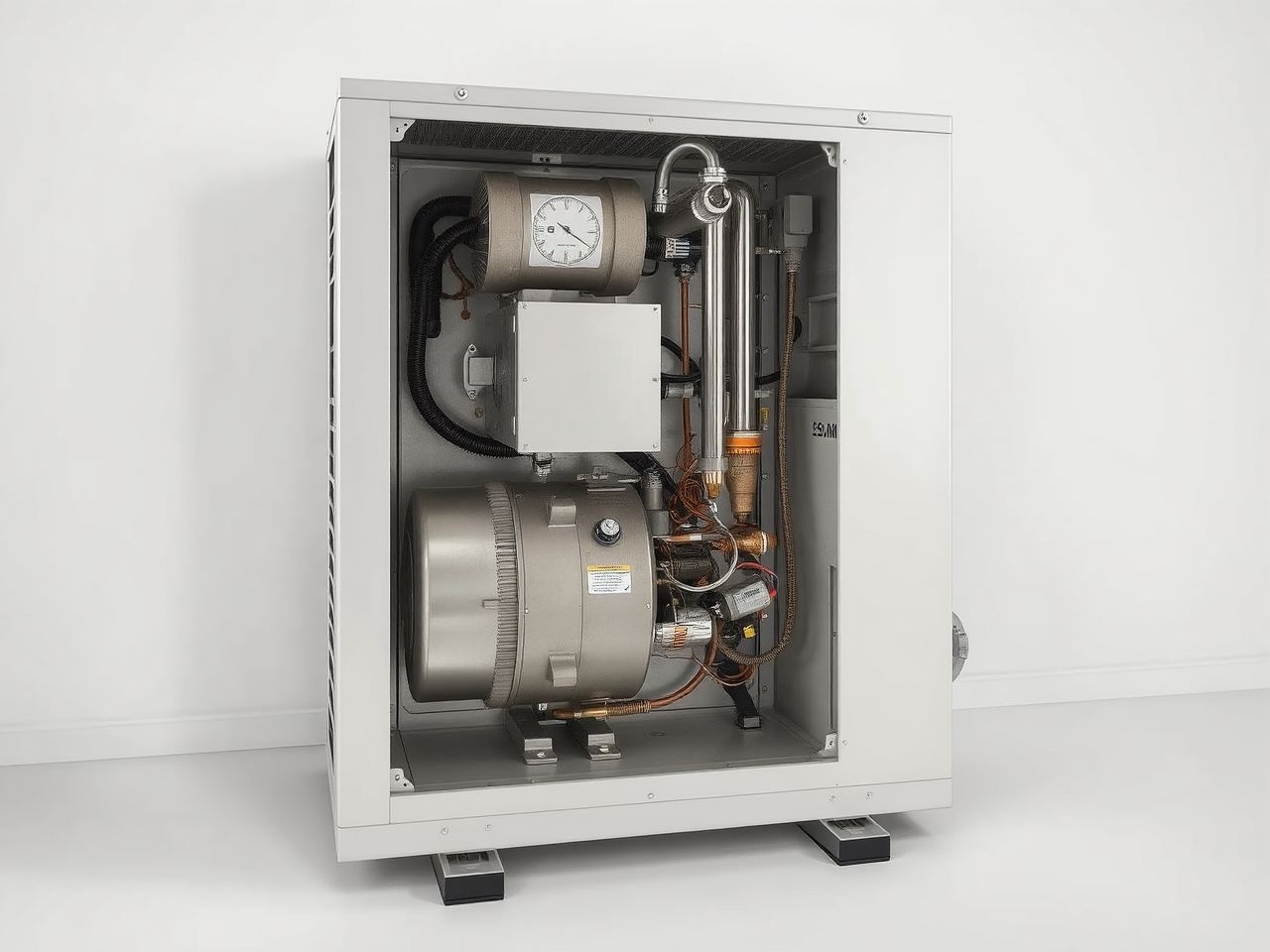 A monoblokk hőszivattyúk kompakt egységben tartalmazzák a komplett rendszert.