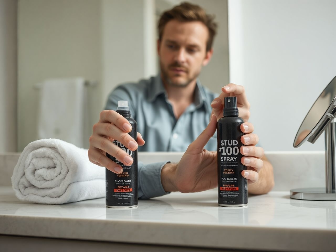 A Stud 100 spray-t tiszta, száraz bőrre érdemes felvinni.