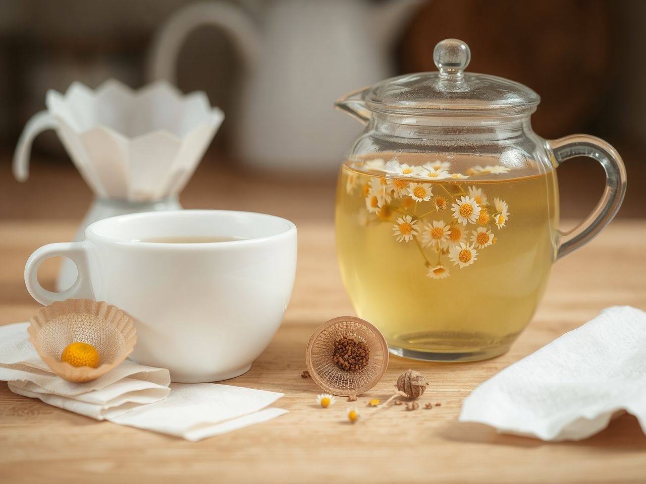 A minőségi kamilla tea filter segít gyorsabban nyugtatni.