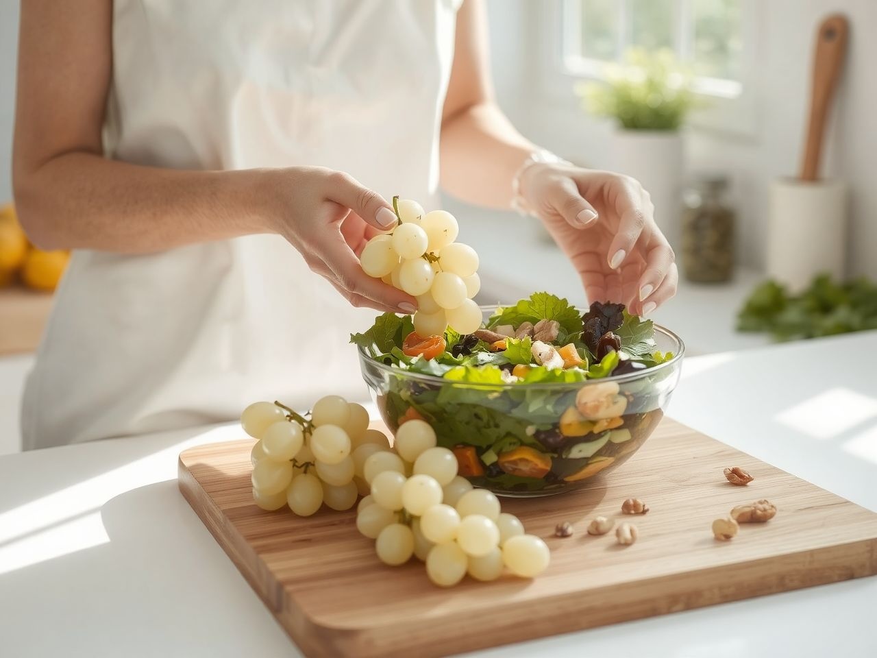 A fehér szőlő frissítő snackként vagy salátákban kiváló.