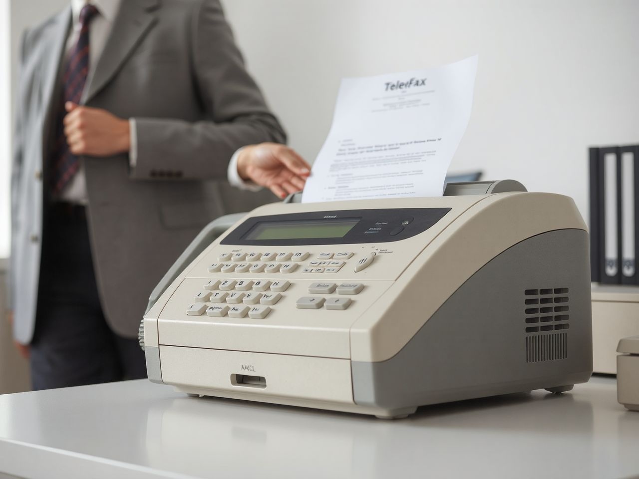 A klasszikus telefax a papíralapú dokumentumokat telefonvonalon továbbította.