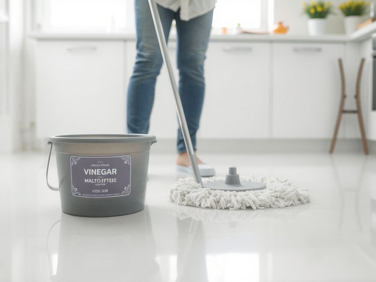 Az ecet hatékonyan fertőtleníti és tisztítja a padlókat.