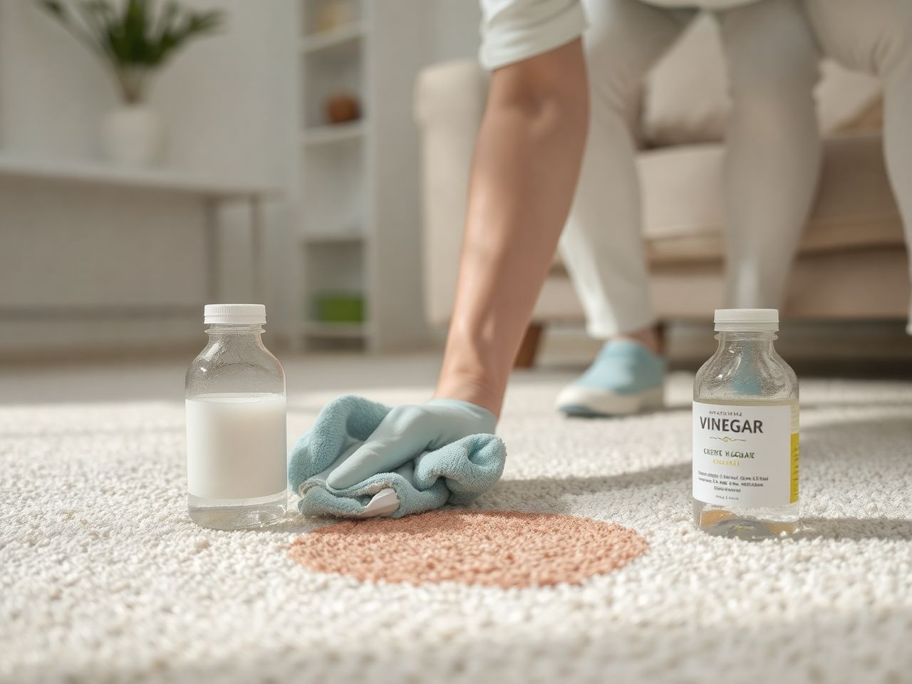 Az ecet hatékony folttisztító szőnyegek és kárpitok esetén.