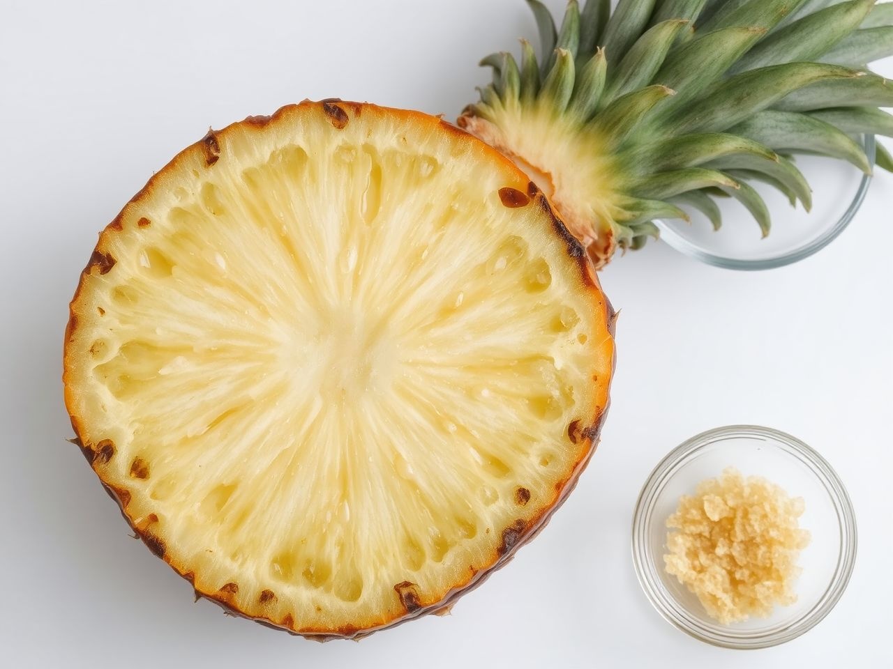 A bromelain az ananászban természetes emésztést segítő enzim.