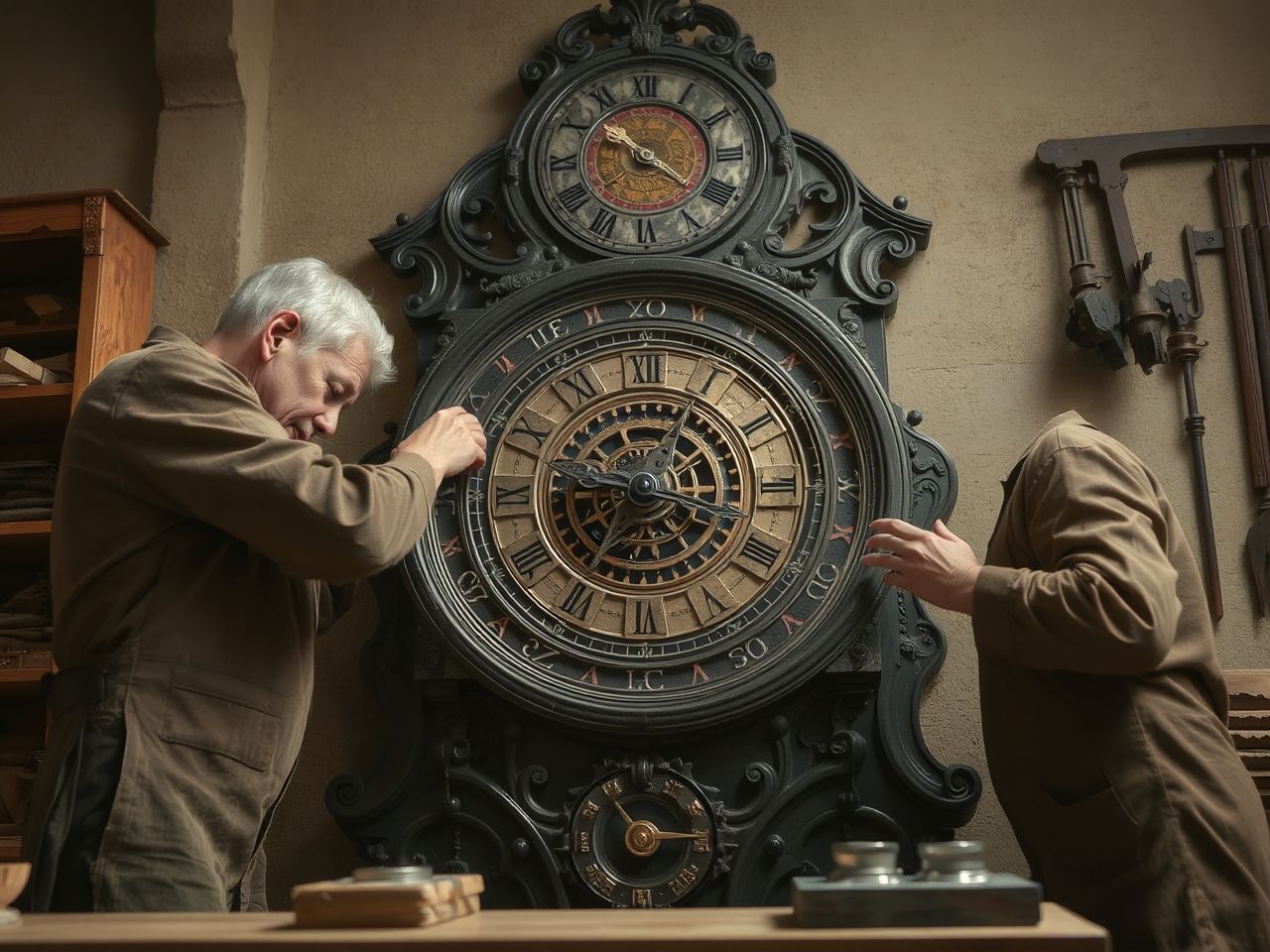 Az Orloj restaurálása során modern technológia segíti a megőrzést.