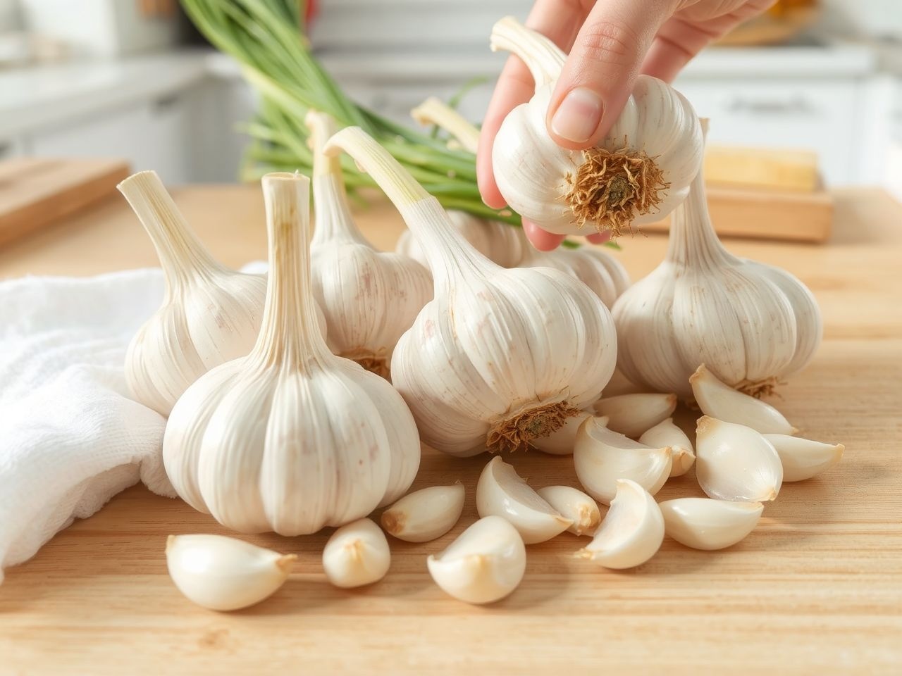 Friss fokhagymát kemény, száraz fejek választják el tárolásra.