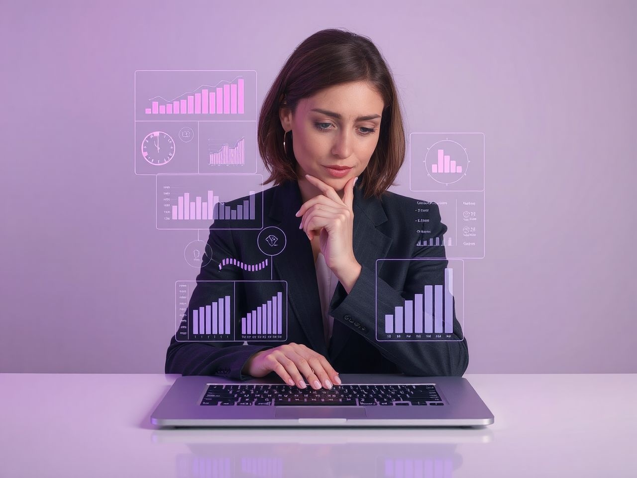 A lila szín a jövő technológiai és fenntarthatósági trendjeiben jelenik meg.