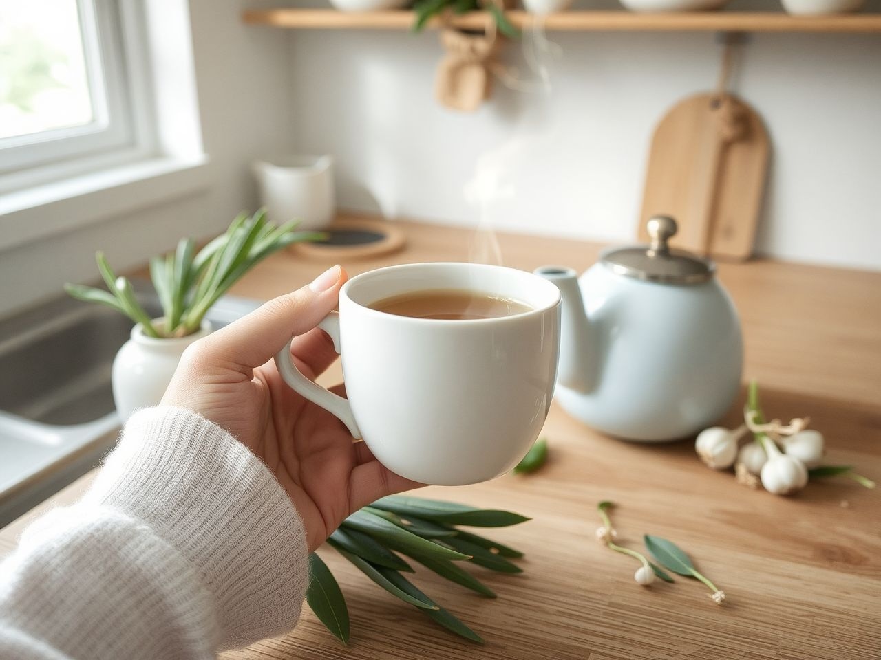 A medvehagyma tea reggeli fogyasztása támogatja az immunrendszert.
