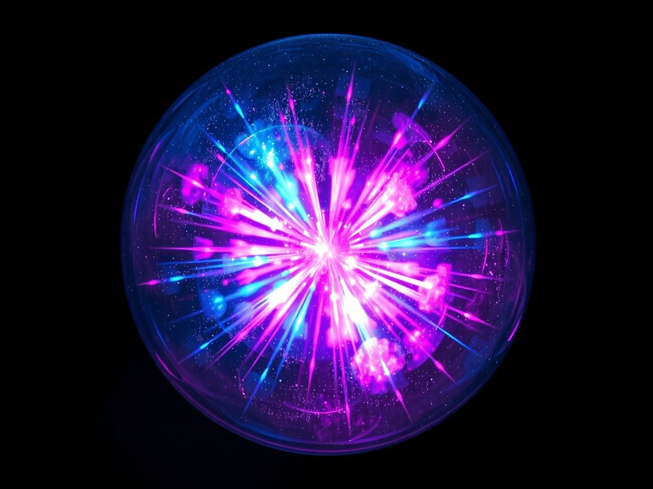 A gázok fénye és intenzitása határozza meg a plazmagömb színét.