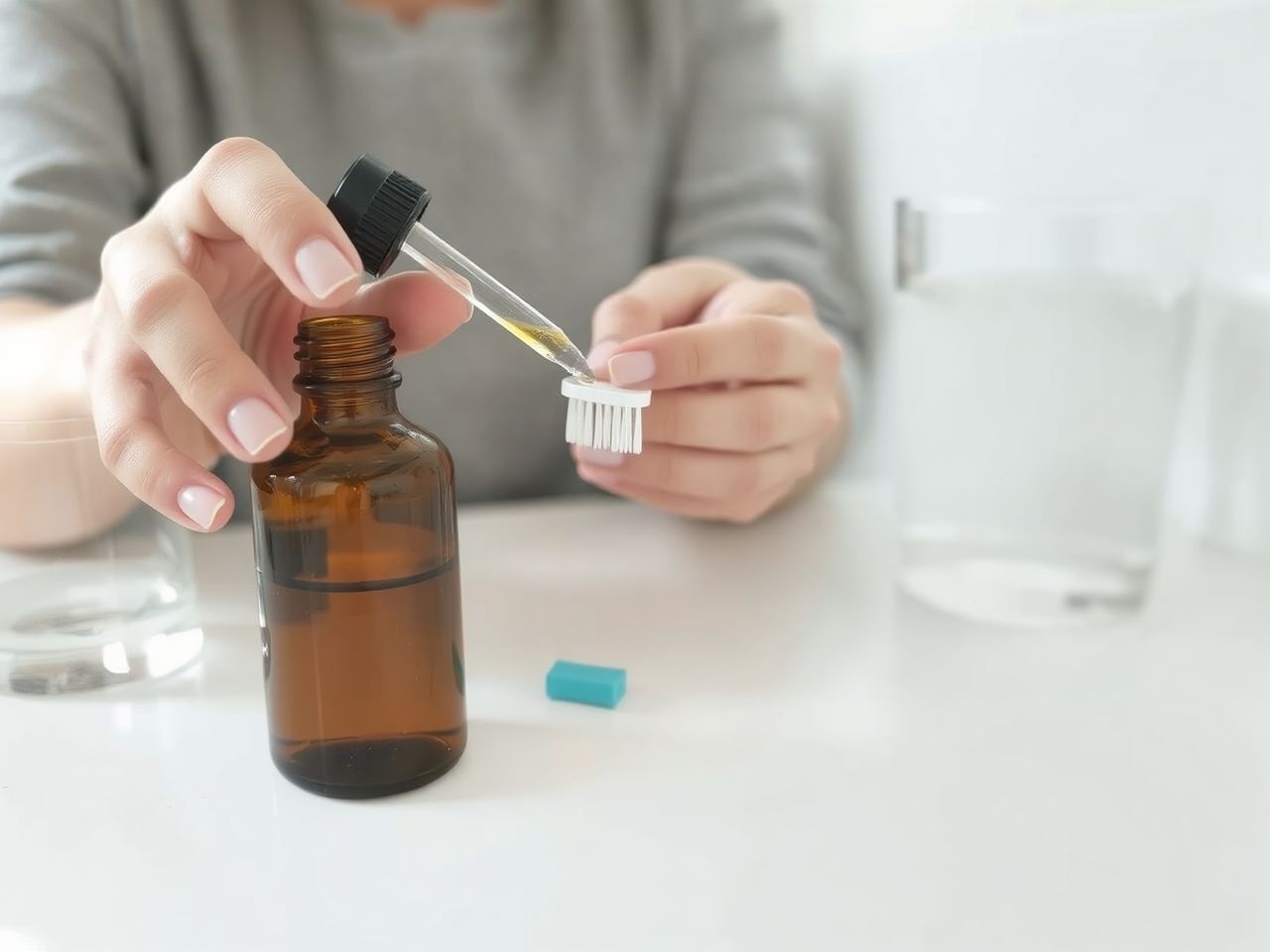 A teafaolajat mindig hígítva alkalmazzuk az íny védelméért.