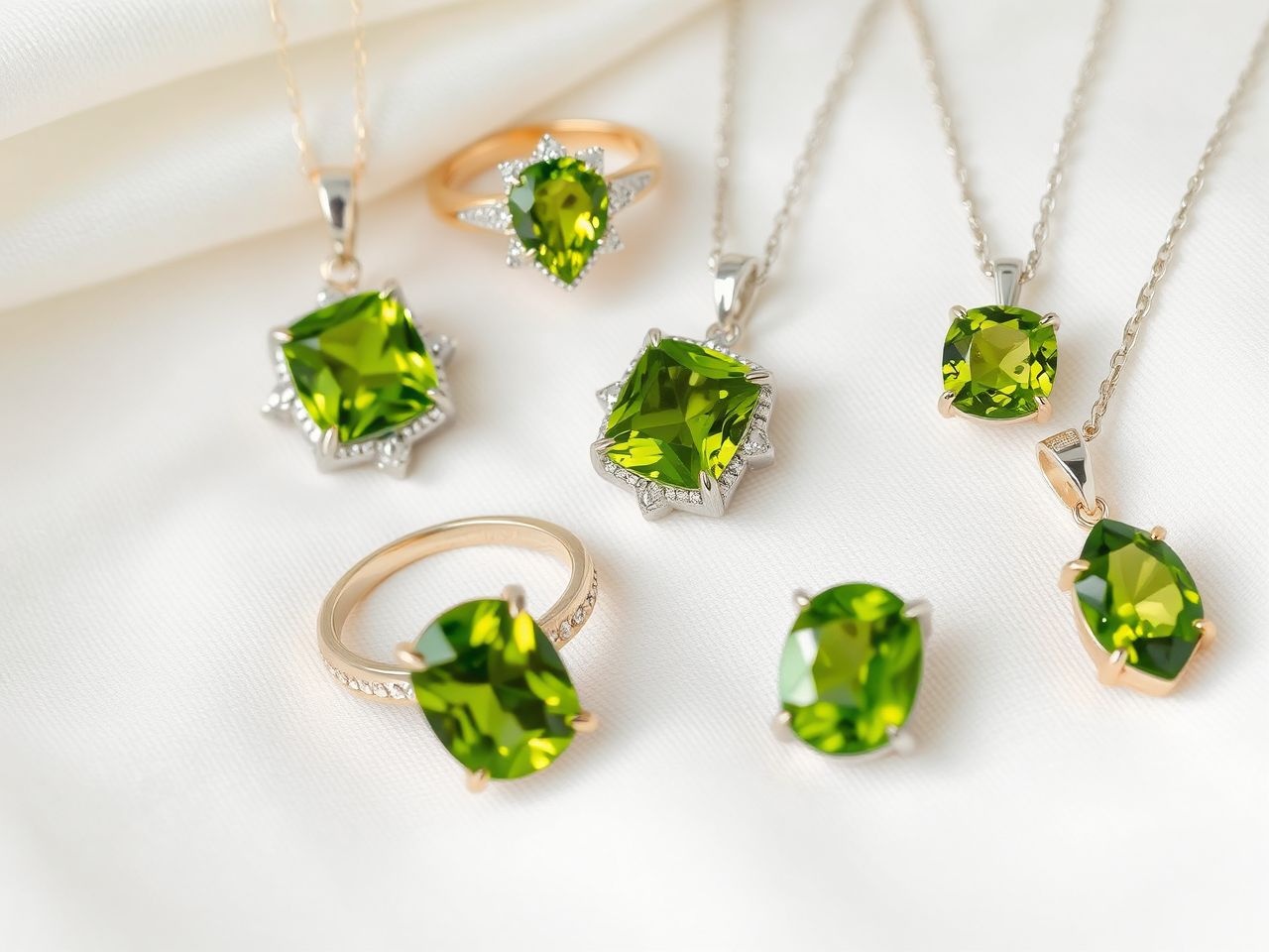 A peridot ékszerek védelmet és harmóniát sugároznak viselőjüknek.