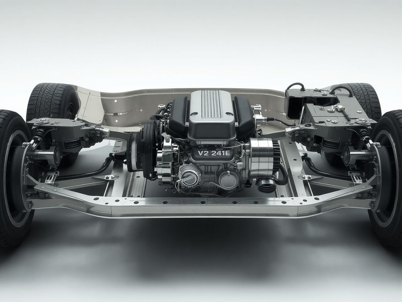 A V2 motor kompakt elhelyezése javítja a járműdinamikát.