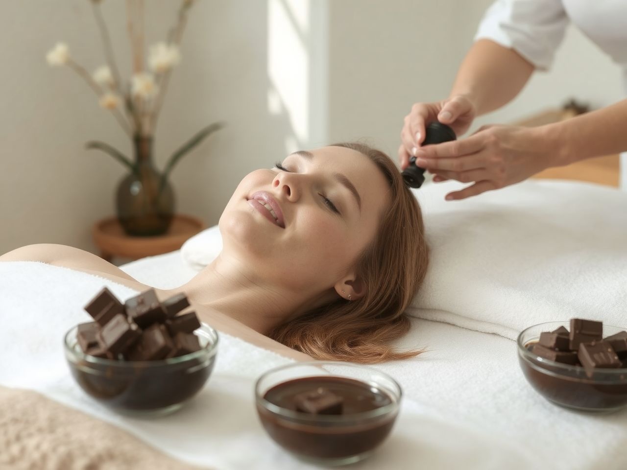 A csokoládé masszázs növeli a szerotoninszintet és csökkenti a stresszt.