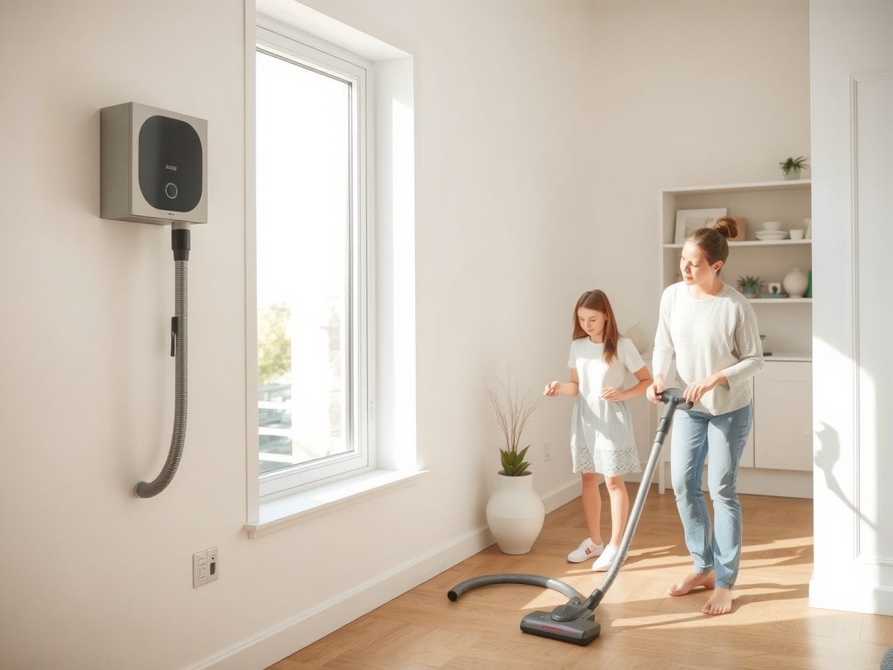 A központi porszívó tisztább levegőt és kényelmet biztosít.