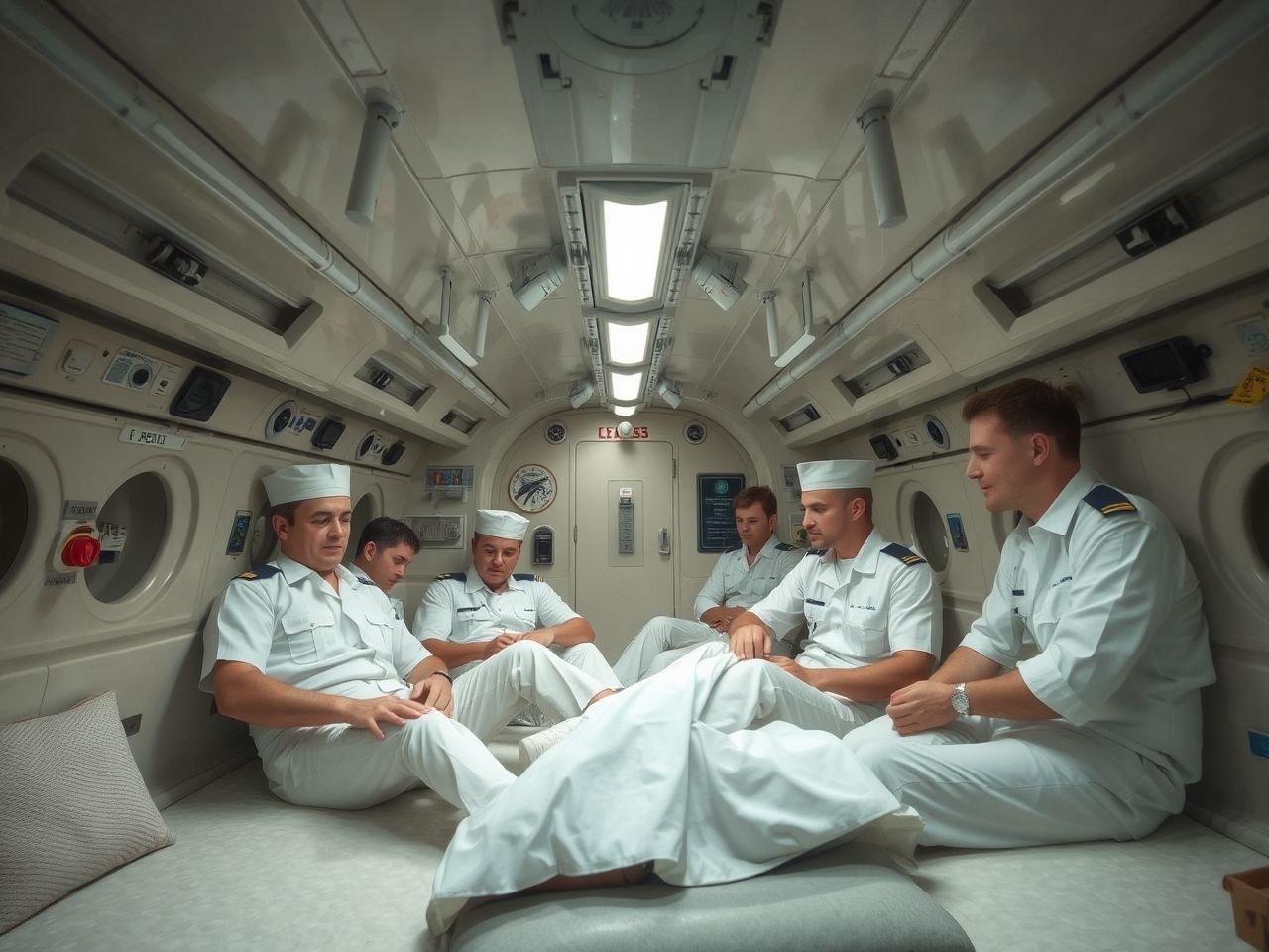 A legénység oxigénellátása mesterséges fotoszintézissel biztosított a felszín alatt.