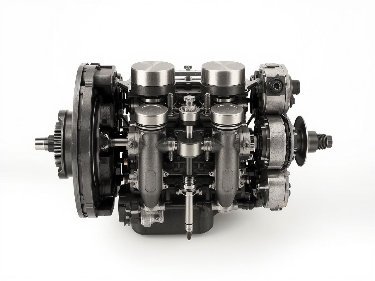 A dugattyú mozgatja a főtengelyt, létrehozva mozgást.