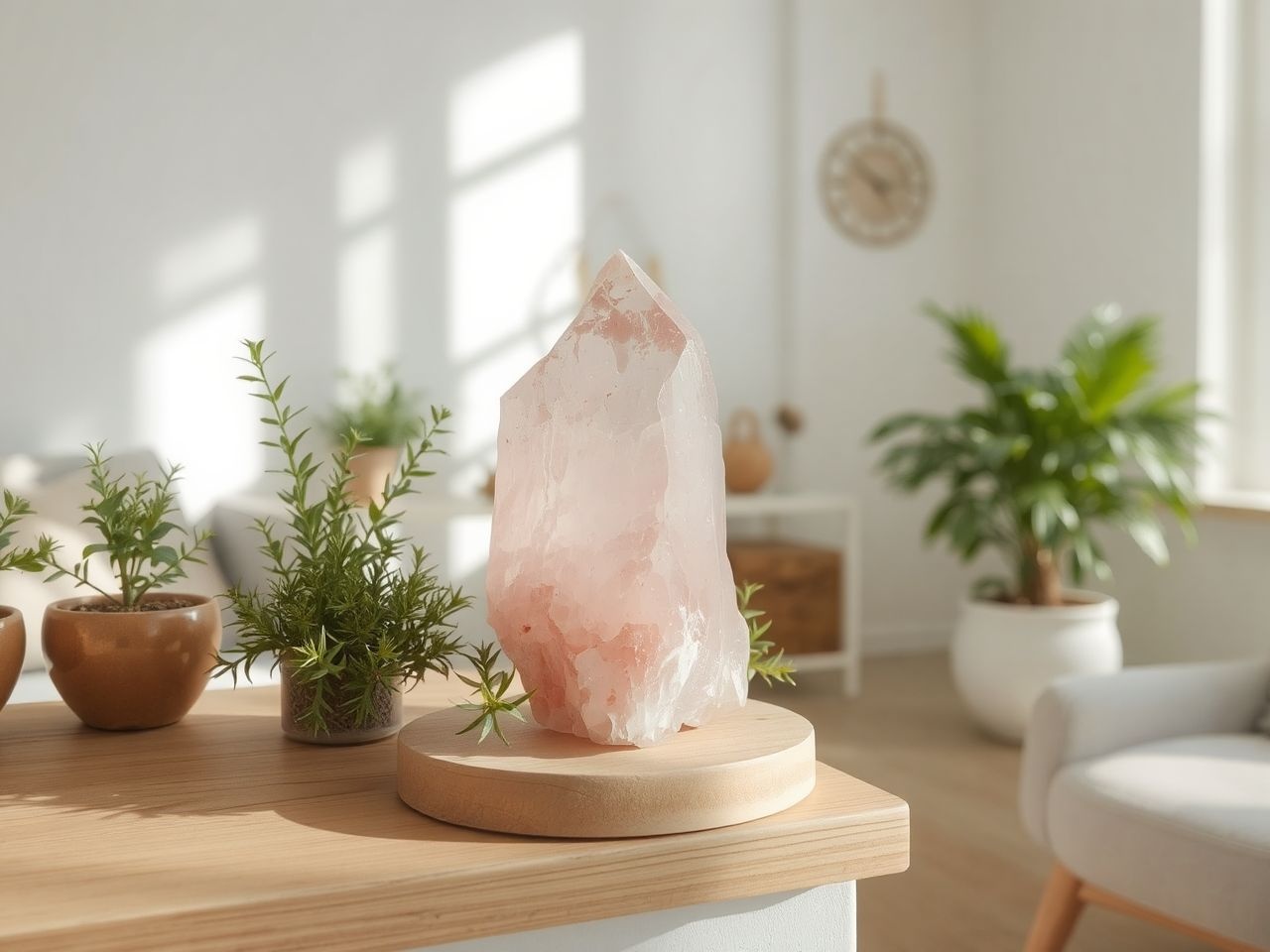 A rózsa aura kvarc Feng Shui szerint békét és szeretetet hoz.